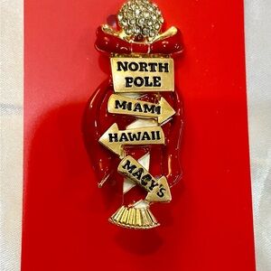 Women’s North Pole Holiday Lane Pin - Macys New!